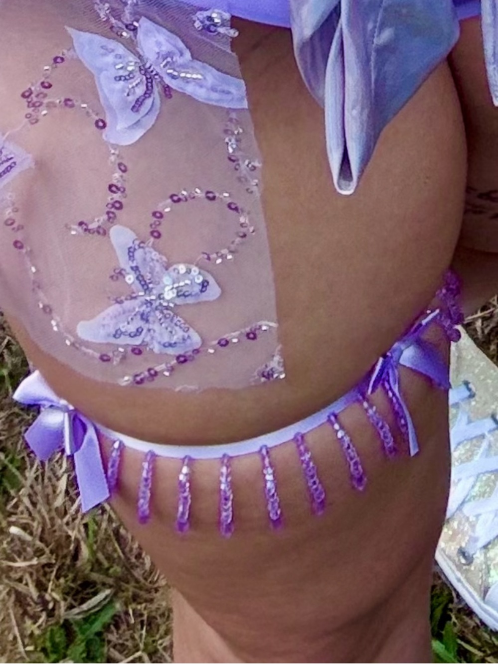 iHeartRaves Ribbon & Tassel Single Leg Garter